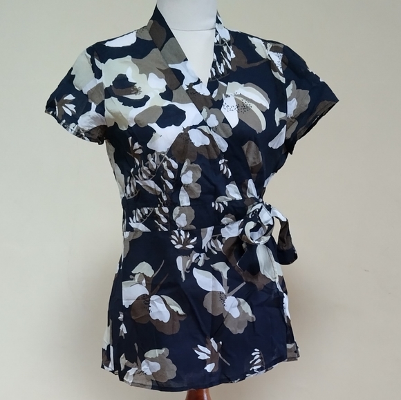 Regatta Tops - Regatta cotton floral wrap top